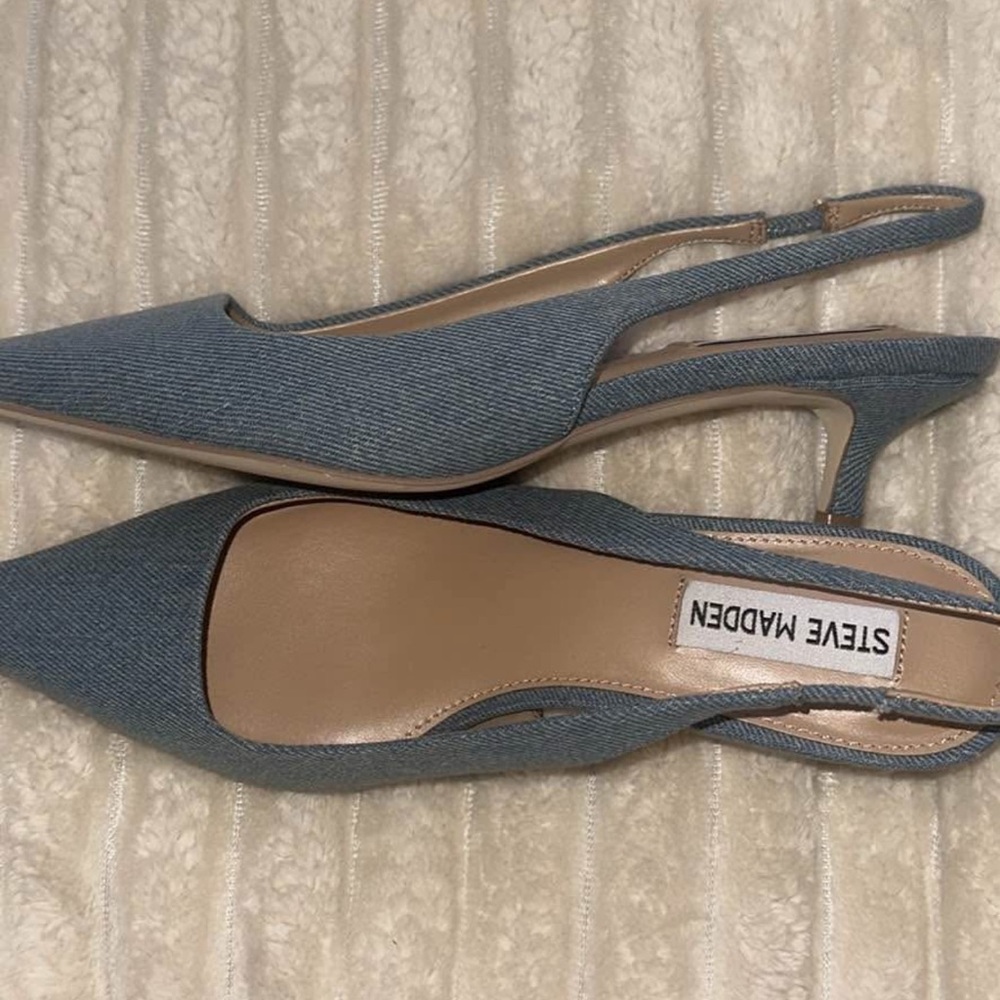 Steve Madden Denim Slingback Heels